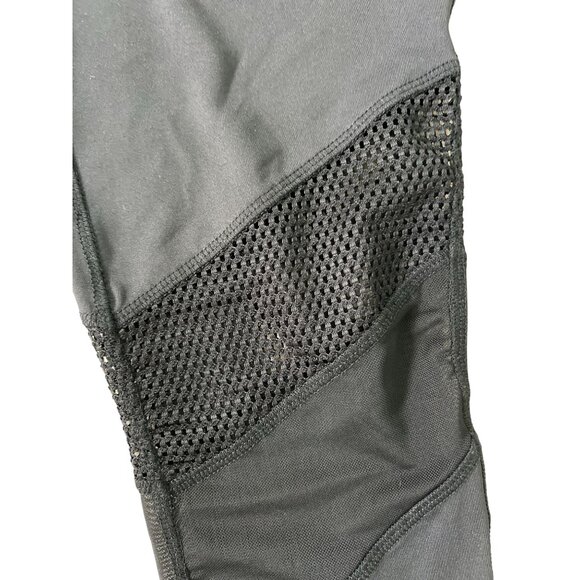 ADRIENNE VITTADINI Black Mesh Panel Capri Workout Pants Sz M NEW - Picture 6 of 7